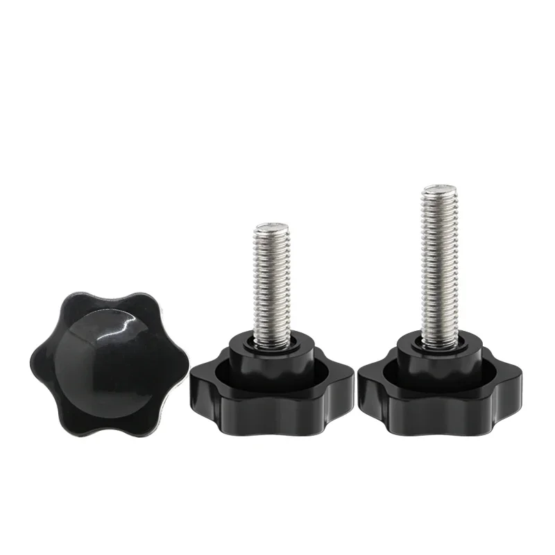 Yiqianyuan M4 M5 M6 M8 M10 M12 1/4-20 Carbon Steel Star Shape Thread Clamping Handle Bolt Bakelite Hand Knob Tighten Thumb Screw - view 3