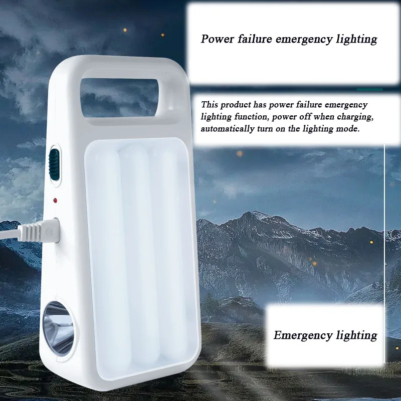 Lampes de camping portables à LED, lampe de charge hydrofuge, ABS, longue endurance, lumière d'urgence en cas de panne de courant, extérieur