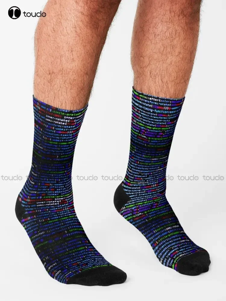 Programming Geek Coder Coding Geek Code Developer Computer Socks Slipper Socks Men Custom Gift Streetwear Funny Sock Art
