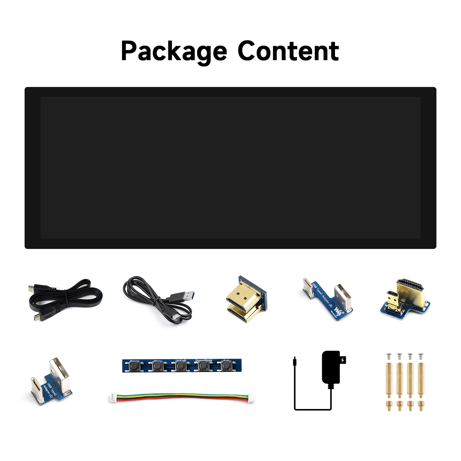 Imagem -06 - Waveshare-tela de Toque Capacitivo Ligação Óptica Painel de Vidro Temperado Hdmi Ips Raspberry pi Display Lcd 9.3 1600x600