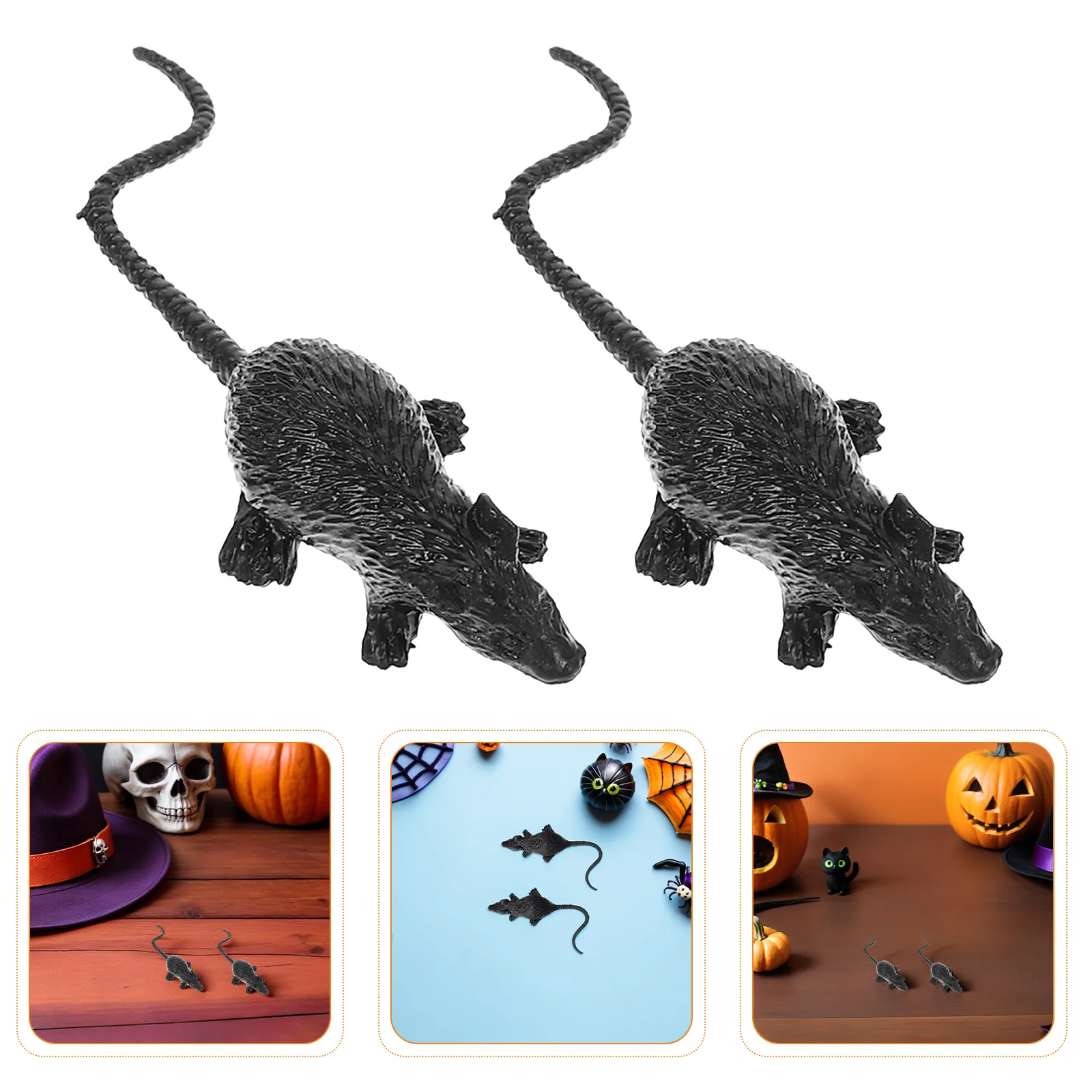 20 piezas ratas falsas de plástico realistas, ratones de imitación para suministros de broma, decoración espeluznante de Halloween, accesorios de broma de Casa Encantada, recuerdos de fiesta