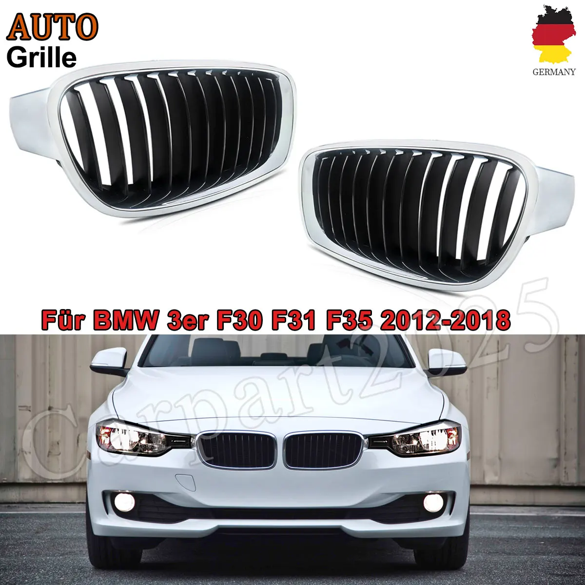 

Решетка переднего бампера для BMW F30 F31 F35 3 серии 320i 328i 330i 325i 2012-2018 Хромированная черная решетка бампера Решетка