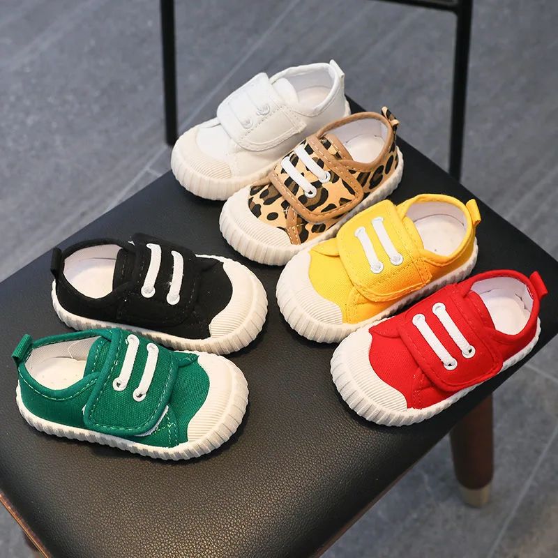 Zapatos de lona para niño y niña, zapatillas de deporte cómodas y suaves, clásicas, informales, con patrón de leopardo