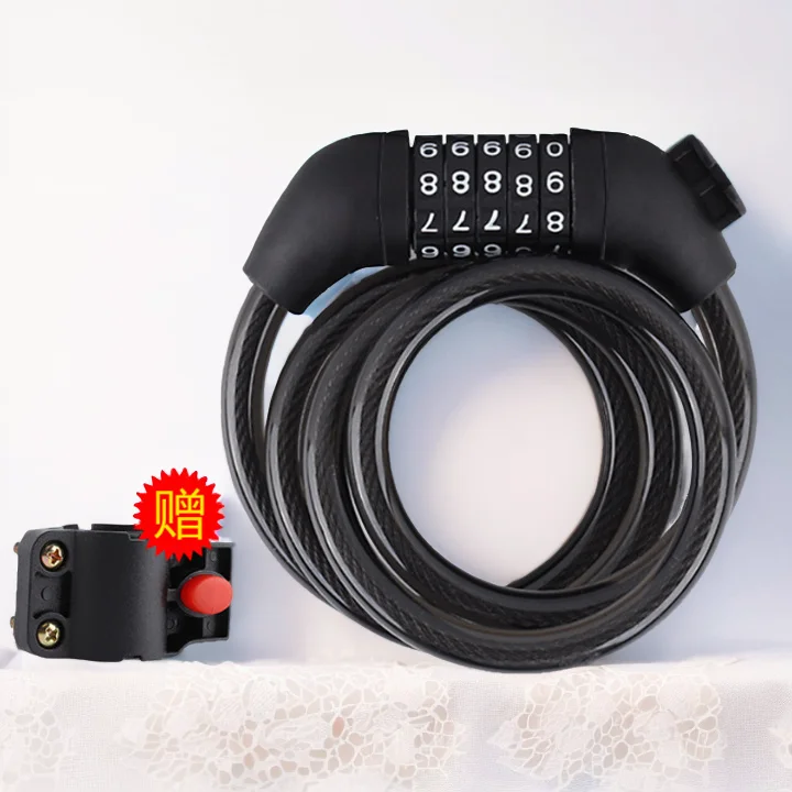 10*1000/1500/2000 mm 5 Code Digits Mtb Grip Bicycle Cable Bike Combination Chain Lock with Bracket