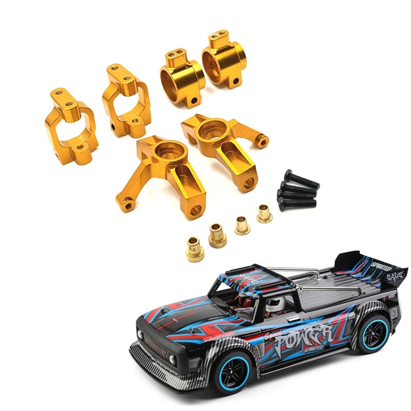 Bloco de direção de metal C-Hubs Conjunto de suporte de cubo traseiro para Wltoys 104072 104001 104002   Peças de atualização de carro RC 1/10