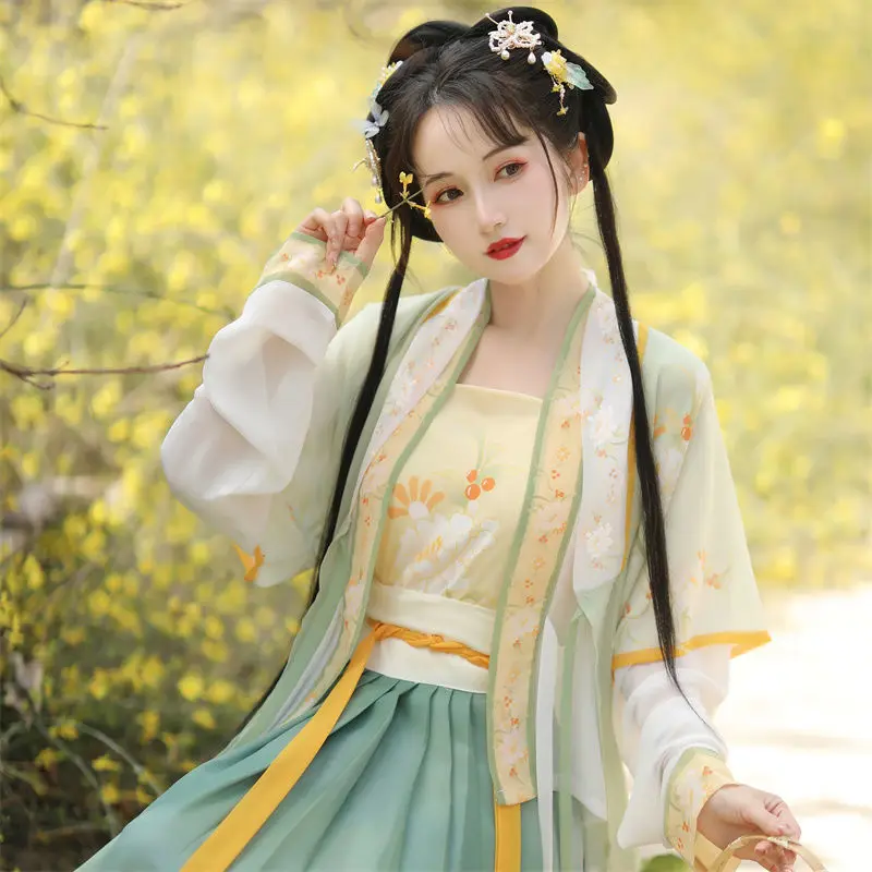 

Summer fashion adult women's Hanfu ancient costume Chinese elements China traditional antique fairy pleated skirt summer women's