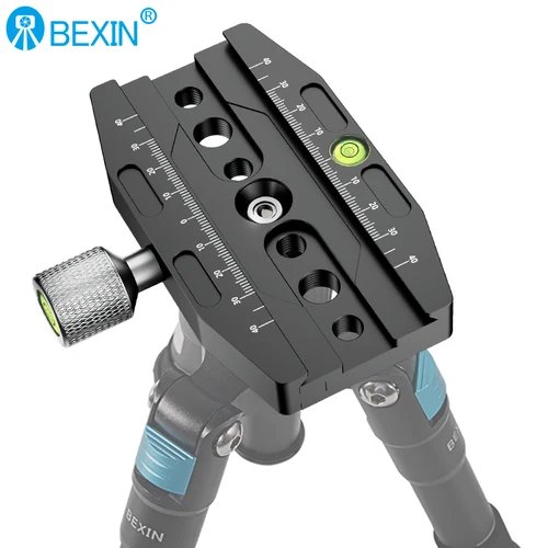 Imagen 2 del producto BEXIN-abrazadera de liberación rápida de aluminio, 50mm/70mm/90mm/110mm, abrazadera de montaje de cabeza de bola para trípode de cámara estándar Arca-Swiss