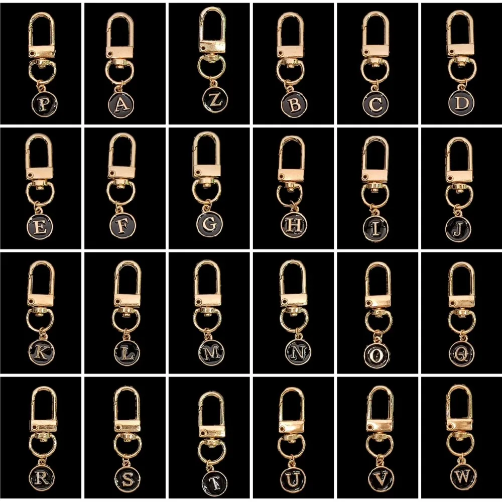 

Модный брелок-подвеска DIY с буквами от A до Z, милый аксессуар для сумки, кольцо для ключей, 26 букв алфавита, металлические аксессуары, подарок