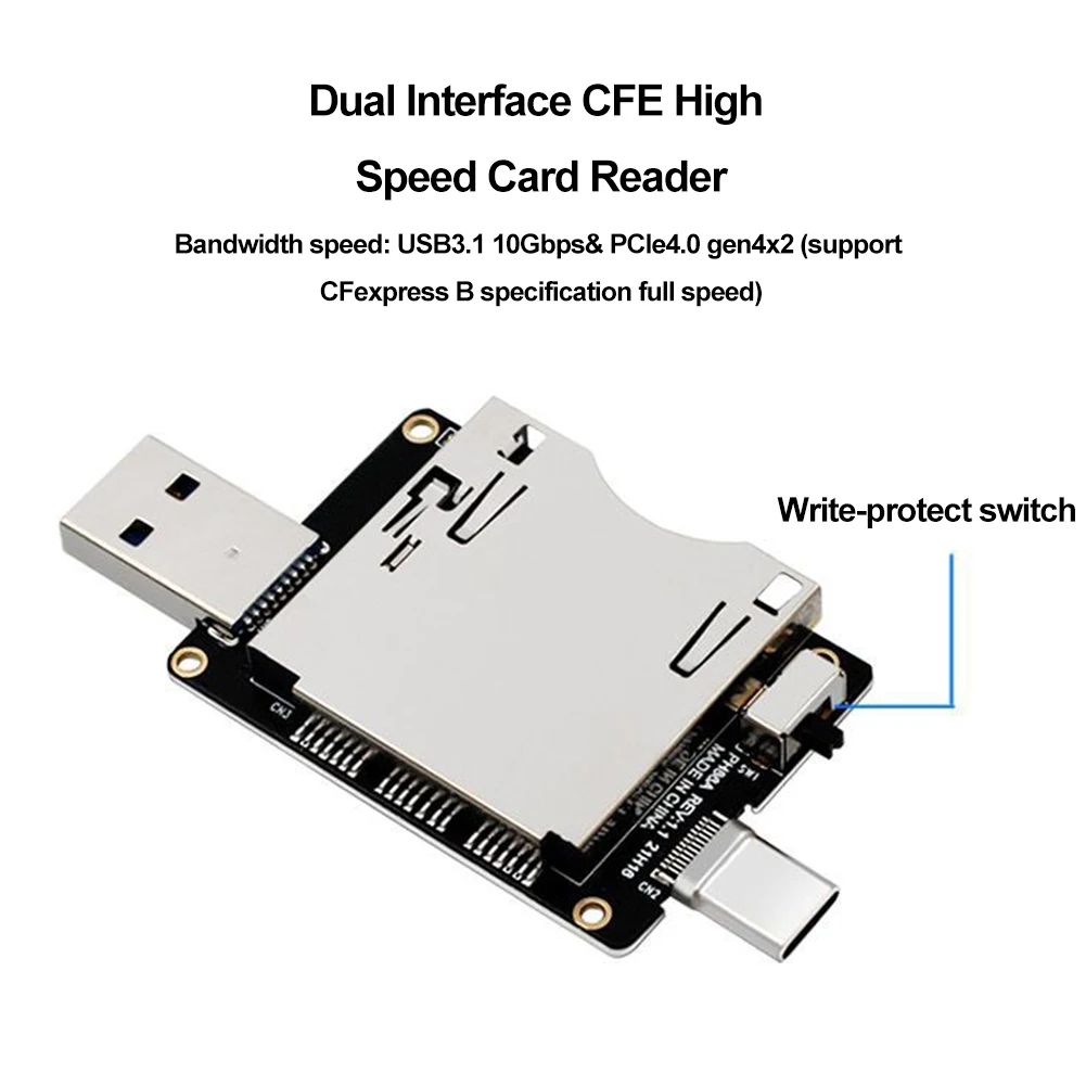 PH86A CFexpress Card Reader USB3.1 Gen4 CFexpress Memory Card Adapter Drive-Free for Laptop Computer PC 10Gbps CF Express Riser