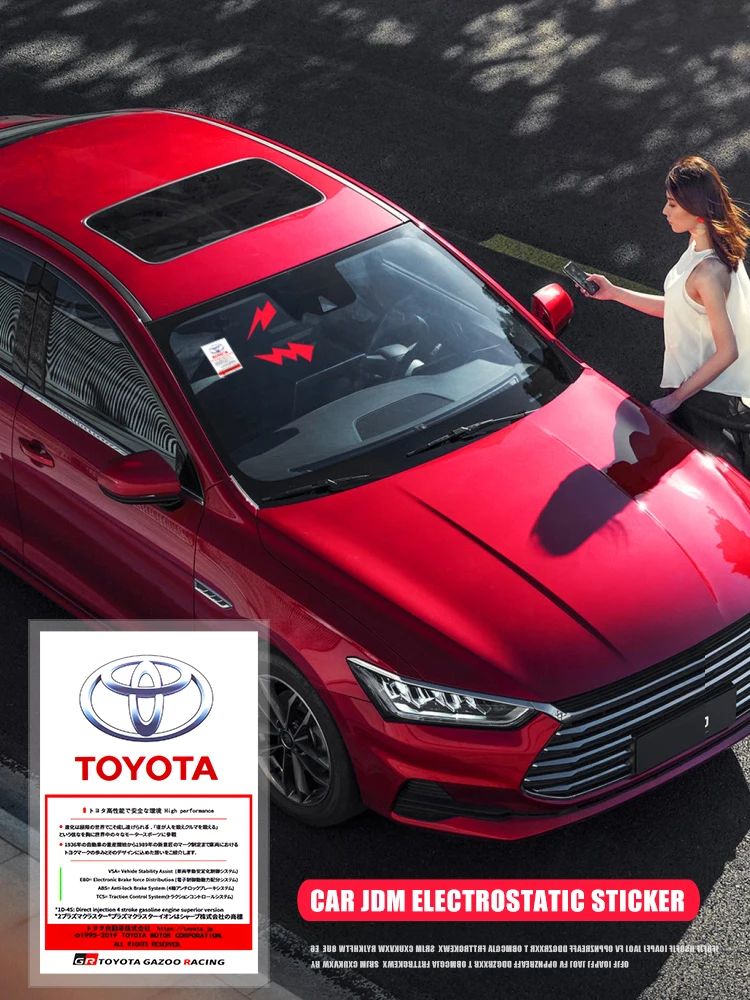 1 قطعة سيارة الجبهة الزجاج الأمامي لاصقة تزيين الجانب الزجاج ملصق لتويوتا GR هارير الصليب Chr ولي نافذة JDM نمط ملصق #3