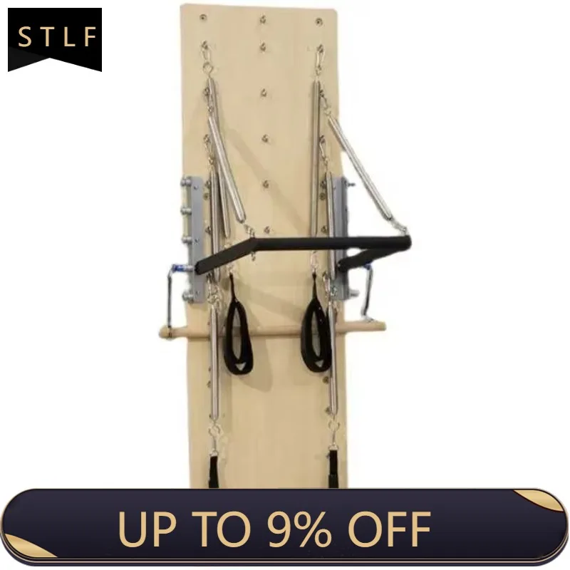 Trampolim de parede YTYIN, reformador de pilates de madeira de carvalho tudo-em-um para academia em casa, equipamento para economizar espaço