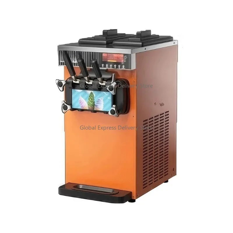 

Commercial Ice Cream Machine, 3 Export Desktop Ice Cream Soft Ice Cream Manufacturer with Over Limit 2 Hoppers