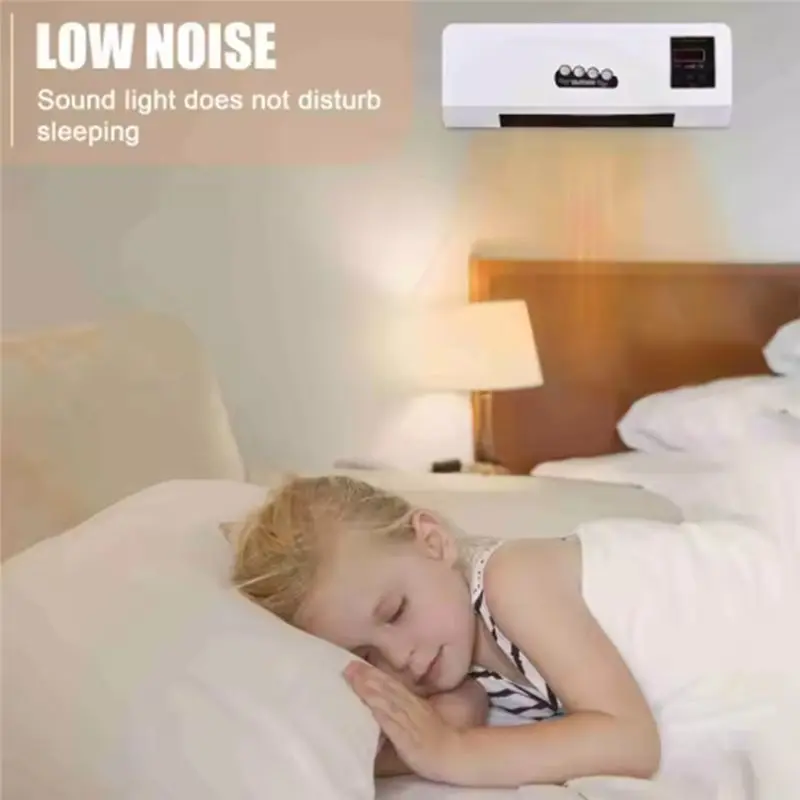 UNCL التدفئة الرياح القوية 2 في 1 سخان مروحة شاشة ديجيتال توقيت الحائط سخان الفضاء للمنزل مكتب عنبر #6