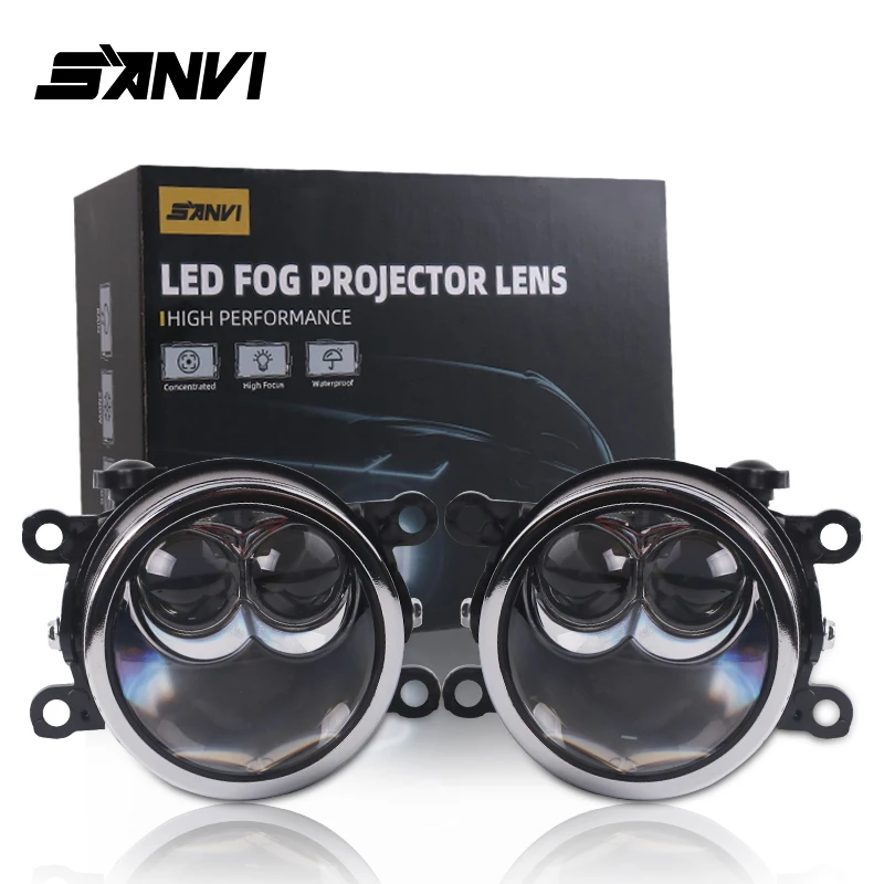 SANVI 3 Inch Bi Led Fog Lights 5500k 100w for Opel Honda Peugeot Suzuki Retrofit Car Front Fog Driving Lamps Waterproof IP67