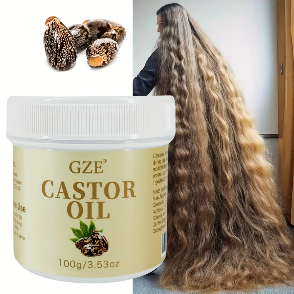 GZE Castor Oil Hair Oil Pressing Oil Deep Conditioning Repair Split Ends Anti-Breakage Silky Hair For Dry Hair Hydrating
