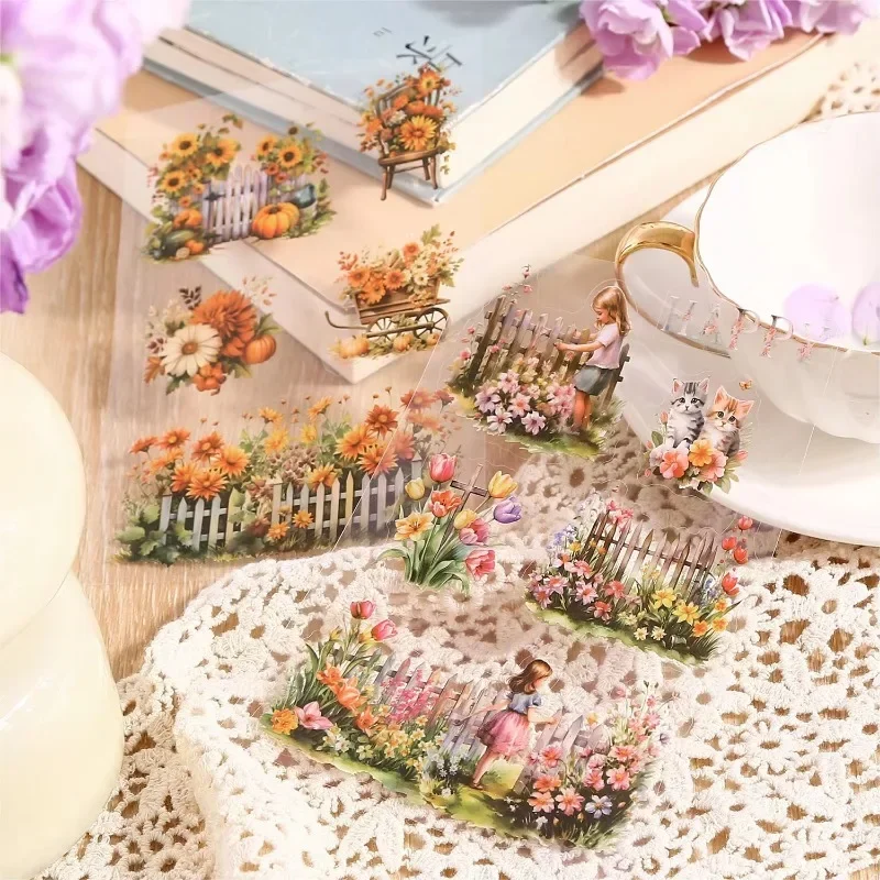 20Pcs PET Sticker Book My Secret Garden Retro Handbook Decorative Stickers Office Supplies Stationery Scrapbook cut 178*115mm