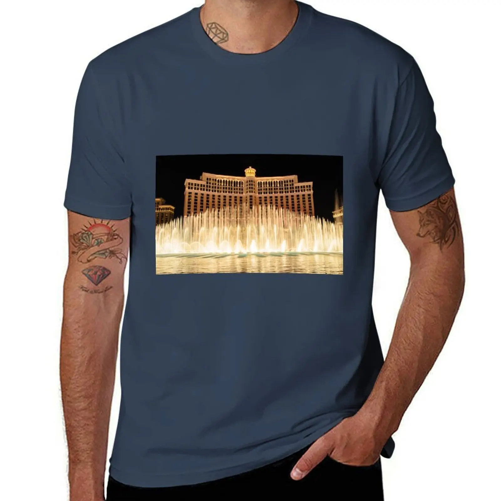 

The fountains at Bellagio T-Shirt funny t shirts man t shirts for man pack white T-Shirt
