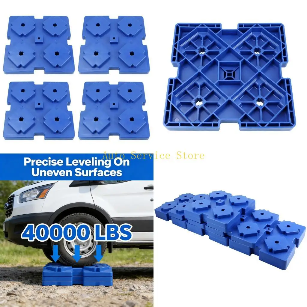 462A Adjustable Vehicle Leveling Ramps Tire Support Pads for Various Height Needs Motorhomes and Caravans Stable Parking