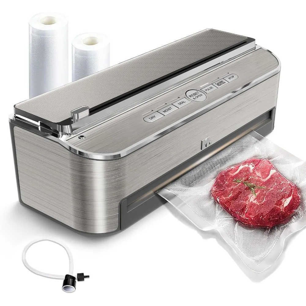 

Vacuum Sealer Machine, 85kPa 120W Automatic Food Sealer, Powerful Sealing System, Build-in Cutter | Bags Storage