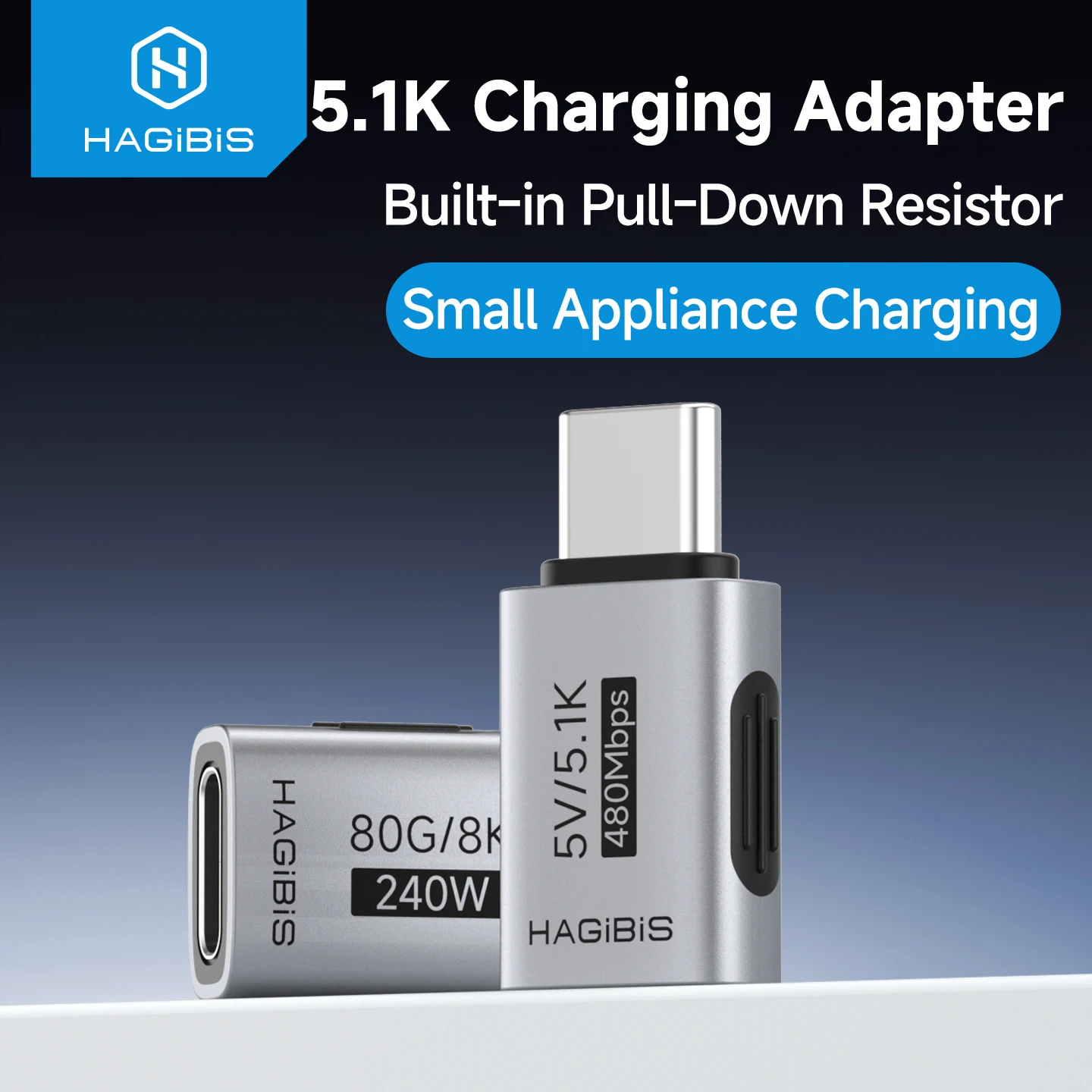 

Hagibis 5.1k Pull-down Resistor Charging Adapter USB C Male to Female for Shaver Hair Trimmer Headphone Fan Electric Screwdriver