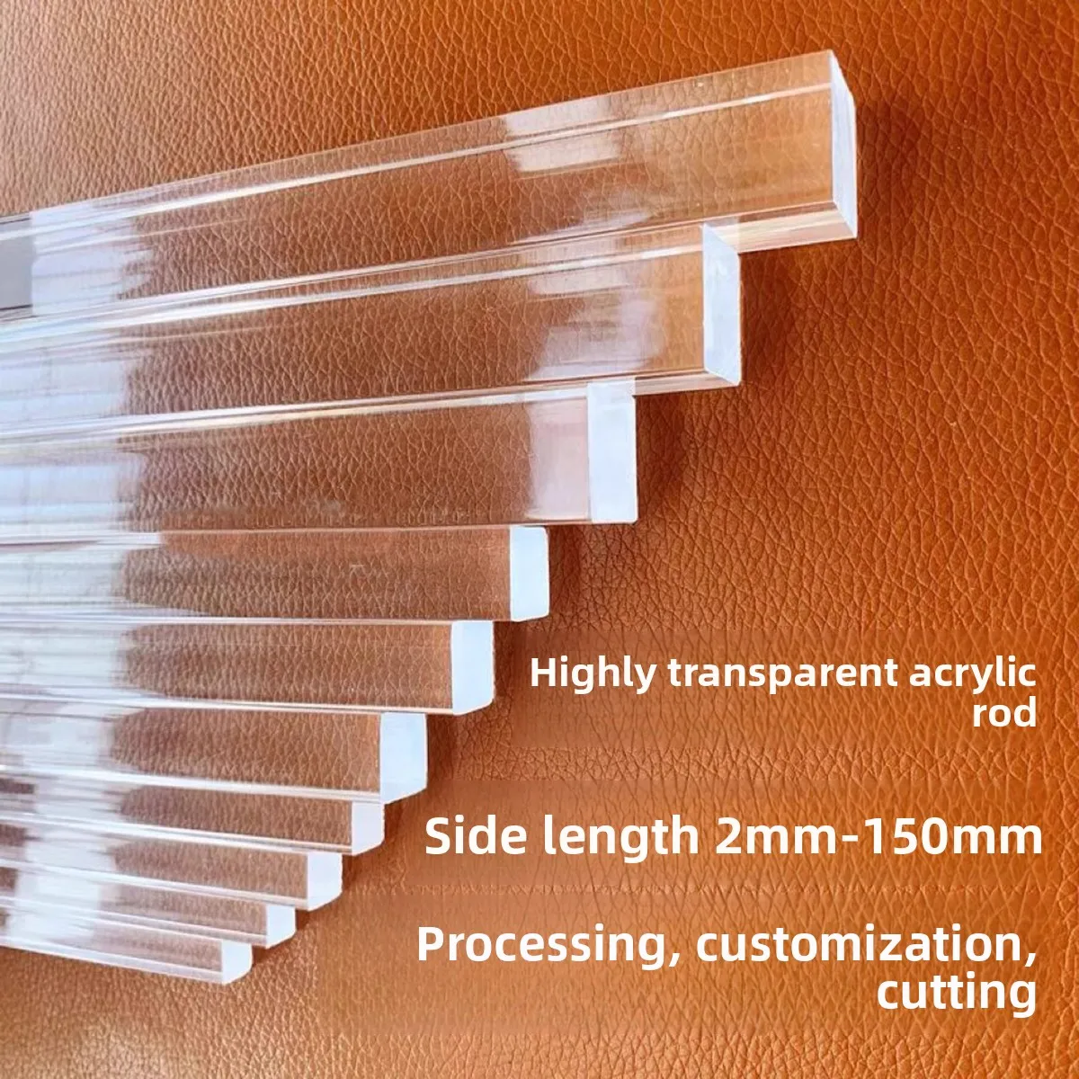 Transparent Clear Extruded Acrylic Square Bar Plastic Rod PMMA Plexiglass
