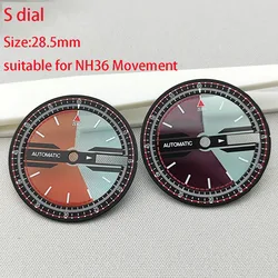 28.5mm Transparent Watch Faces NH36 Dial No Luminous Double Calendar Dial Fits for NH36/4R Watch Movement Accessories