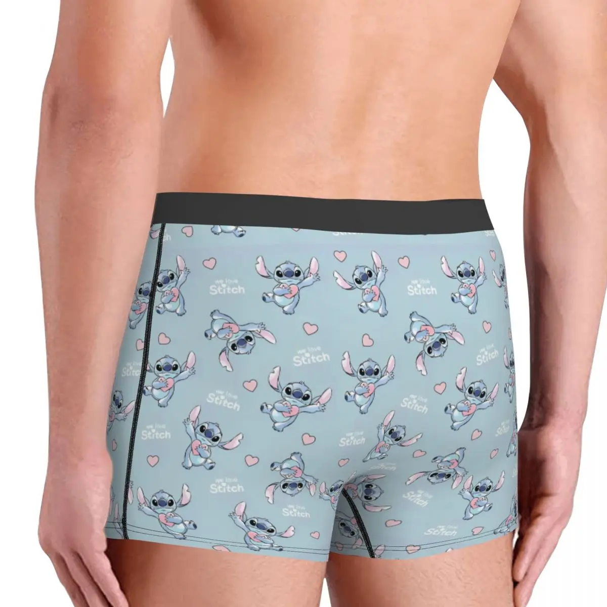 Custom Cute Stitch Heart Love Men boxer Shorts biancheria intima confortevole stampa di cartoni animati mutande divertenti