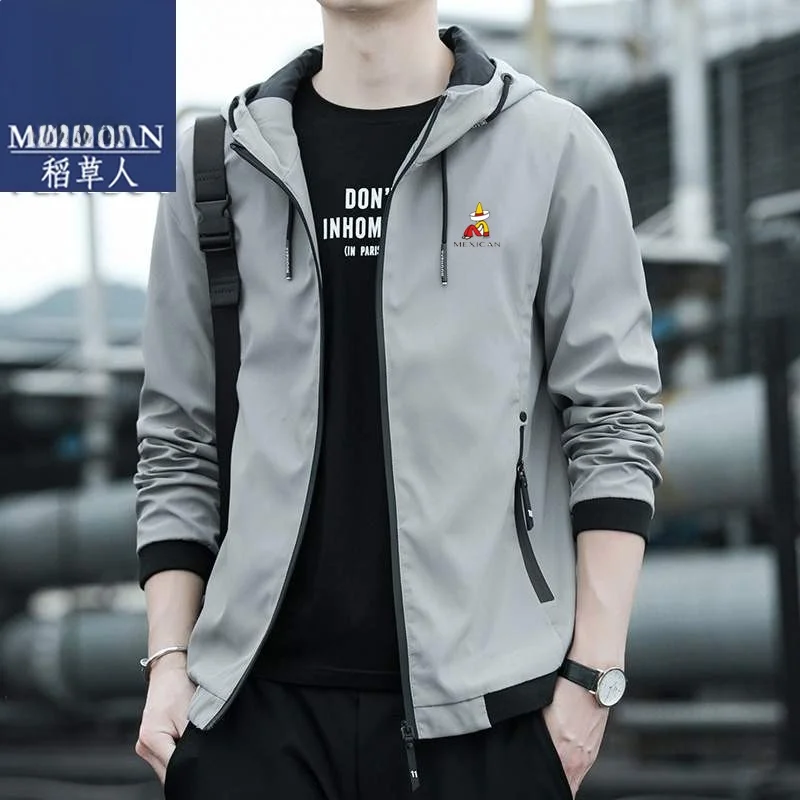 

Sli тонкая куртка с капюшоном для мужчин, весенне-осеннее новое модное ветрозащитное пальто из хлопка и полиэстера для мальчиков, повседневное городское пальто