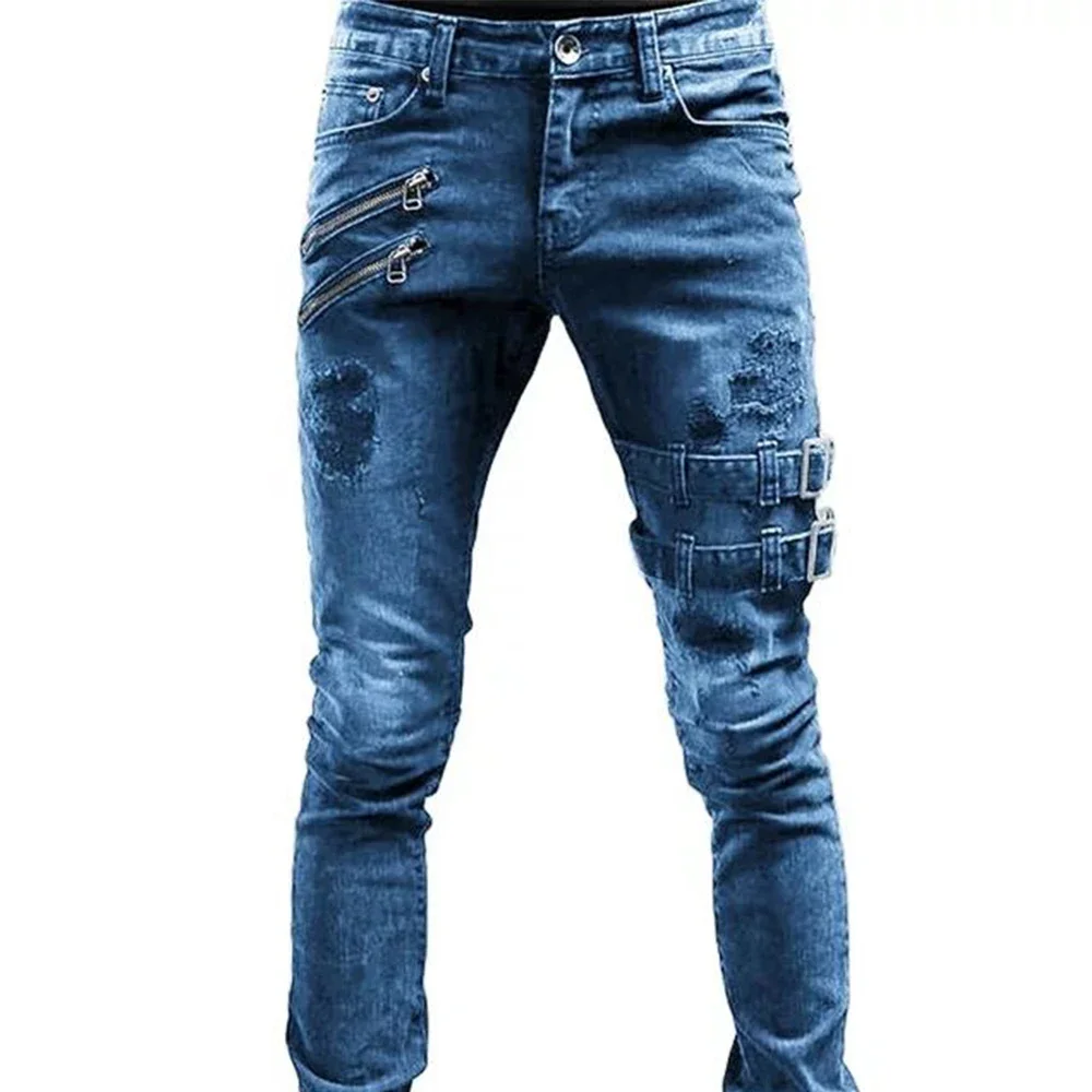 2023 Plus Size Rechte Jeans Man Broek Lente Zomer Boyfriend Jeans Streetwear Skinny Ritsen 3 Kleuren Casual Lange Denim Broek