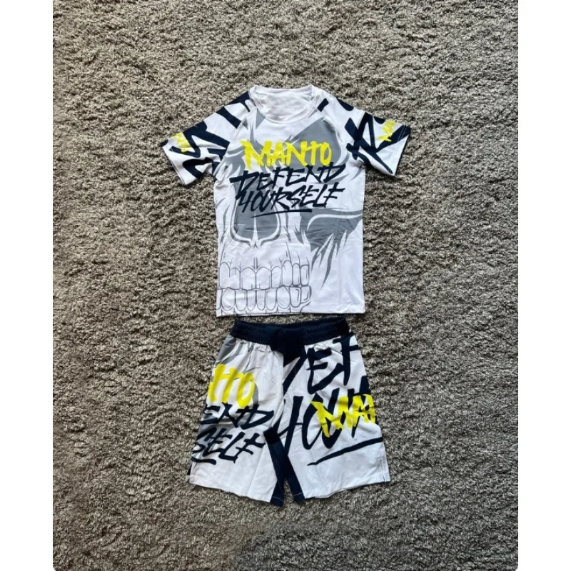 Conjuntos Deportivos Casuales de Manga Corta y Pantalones Cortos para Hombre y Mujer, Ropa de Artes Marciales y Boxeo para Niños