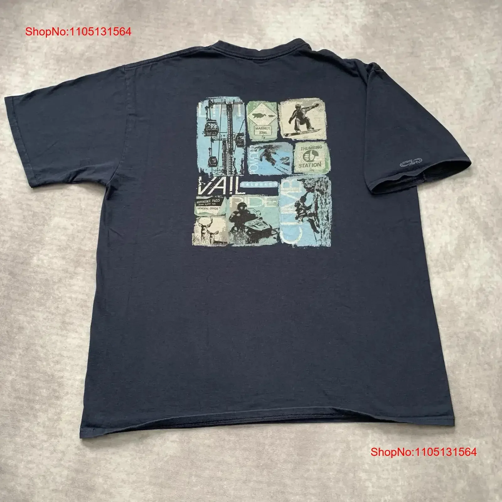

Vintage Crazy T Shirt Vail Colorado Size L Ski Snowmobile Surf vintage Washed graphic streetwear homme Versatile Unisex Soft