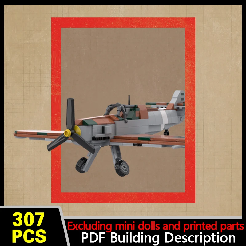 Bf-109 E-7 Fighter Jet Model MOC Building Bricks War Equipment Modular Technology Gifts Holiday Assemble Toys Suit Display