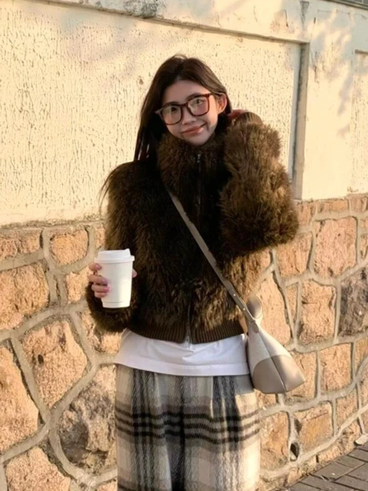 معطف Sweet Sli 2025 Young Sle Thiened Lamb Fur Jaet للسيدات معطف ort لحماية البيئة من الشعر Quali Top College...