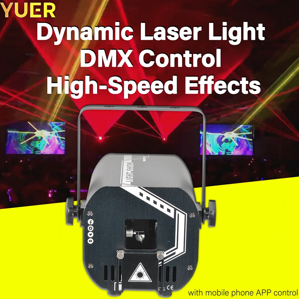 

YUER NEW 3W High-Speed Laser Light with DMX Control, 15Kpps Scanning, TTL Modulation - Ideal for Bars, KTVs, and Events