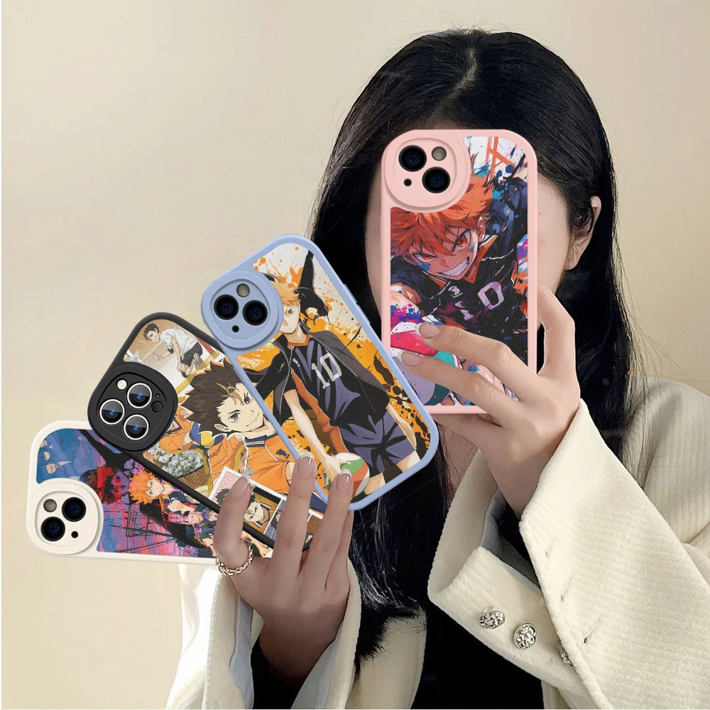 Anime Haikyuu School Volleyball Phone Case Hard Leather For IPhone 16 15 14 13 12 Mini 11 14 Pro Max Xs X Xr 7 8 Plus Fundas