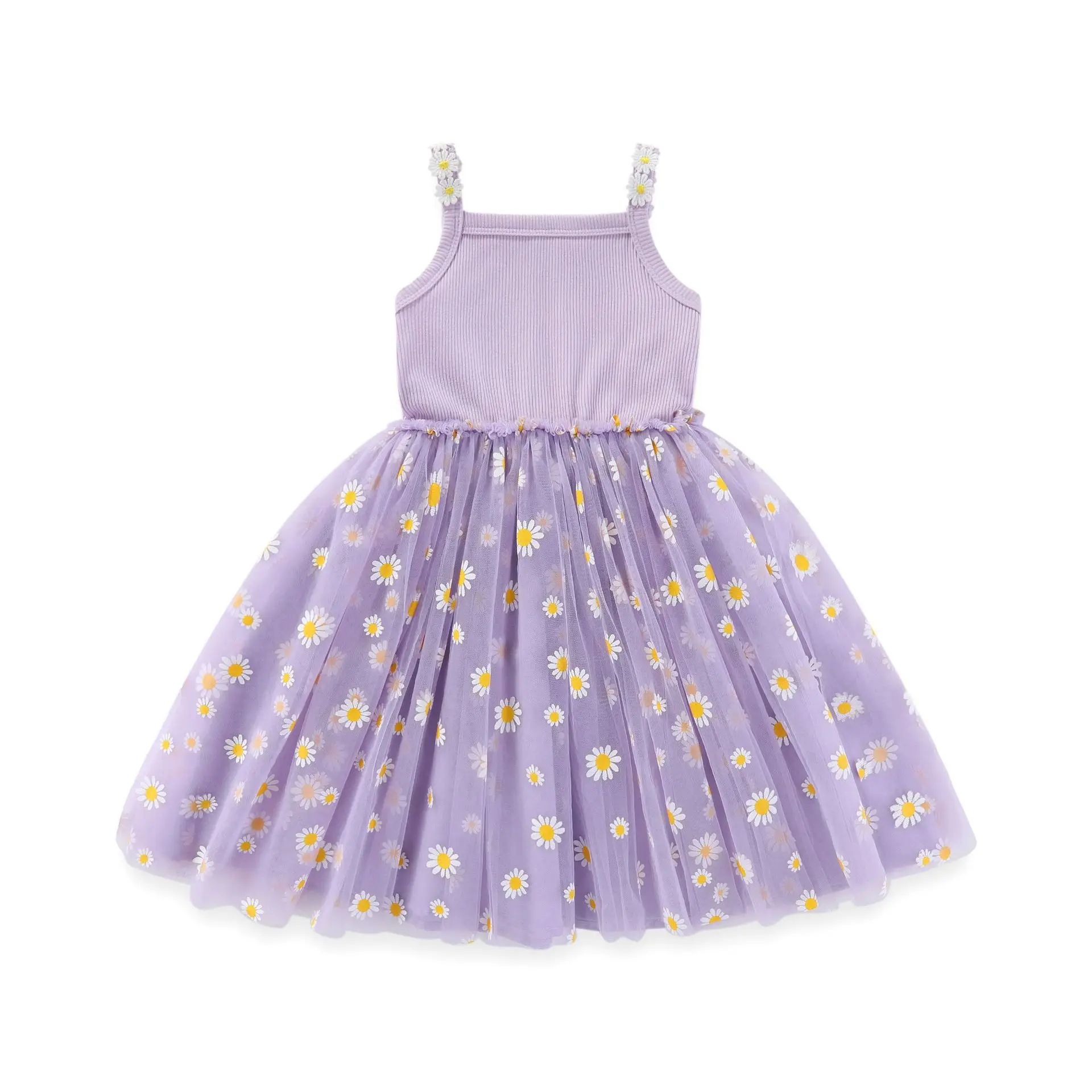 Koreanischer Stil Mädchen-Sommerkleid 0-6 Jahre Niedliches Baby-Gänseblümchen-Trägerkleid aus Mesh für Mädchen Sonnen- und Strandkleidung für den Urlaub – Detail 16