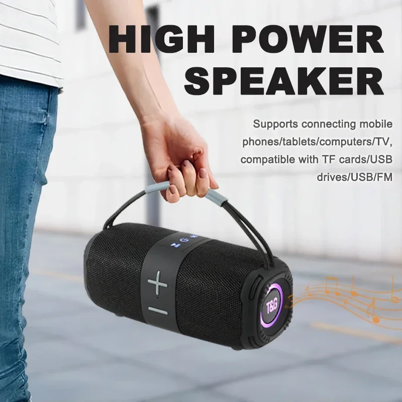 TG668 Portable Bluetooth Speaker, 16w High Power/Outdoor/High Looks/Party, Compatible with USB/AUX/TF/FM 1500mAh 