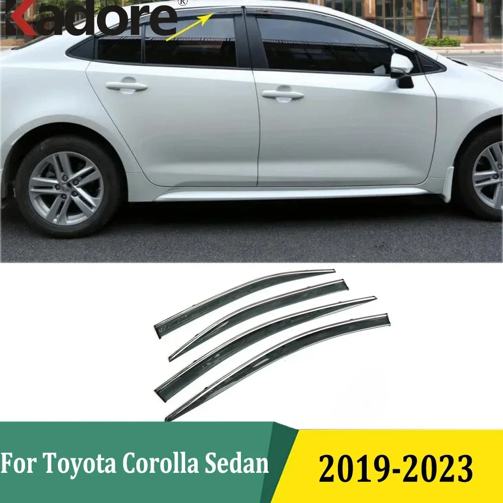 

For Toyota Corolla Sedan 2019 2020 2021 2022 2023 Window Deflectors Wind Sun Guard Rain Vent Visor Cover Styling Car Accessories
