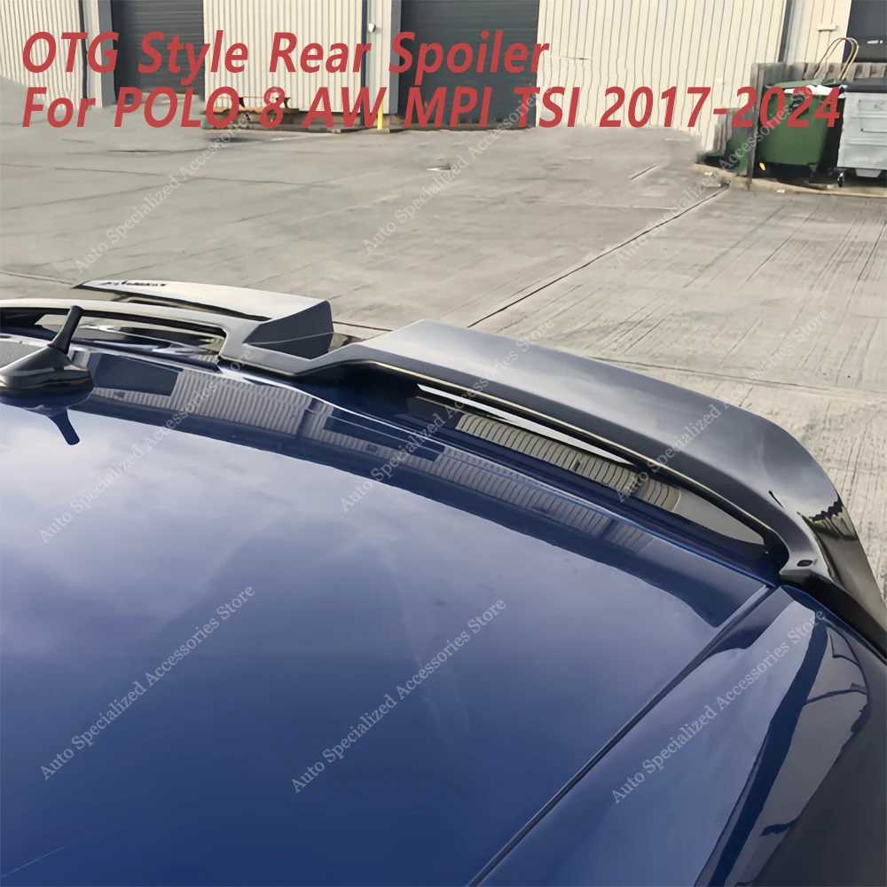 

OTG Style Gloss Black Rear Spoiler Wing For VW Polo MK6 AW Polo 8 TSI TGI Mpi Rear Roof Spoiler Caps 2017-2024 Bodykits Tuning