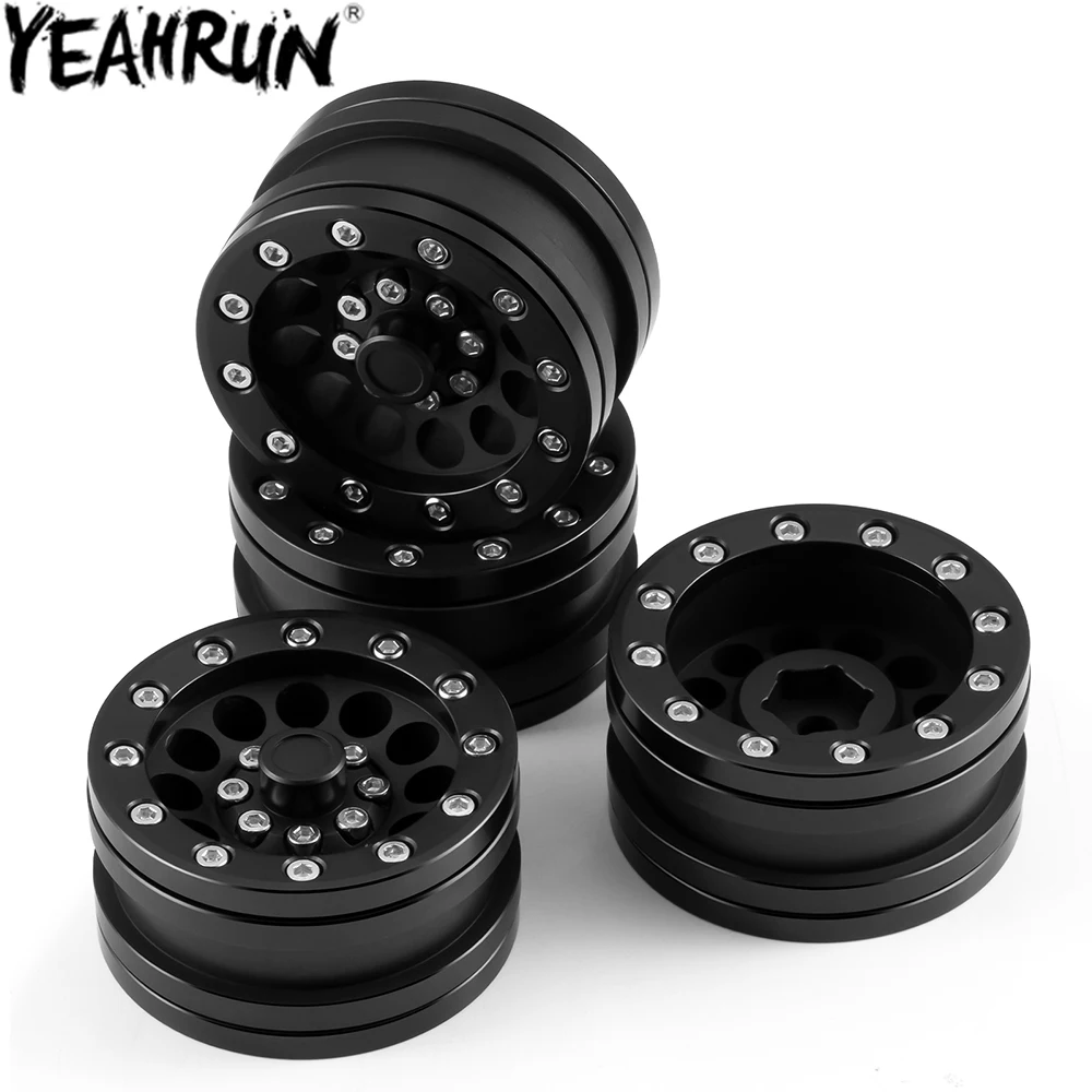 YEAHRUN 4 Stuks Metalen 1.9Inch Beadlock Velg Hub voor 1/10 Axiale SCX10 TRX4 TRX6 D90 D110 RC Rock Crawlers auto's