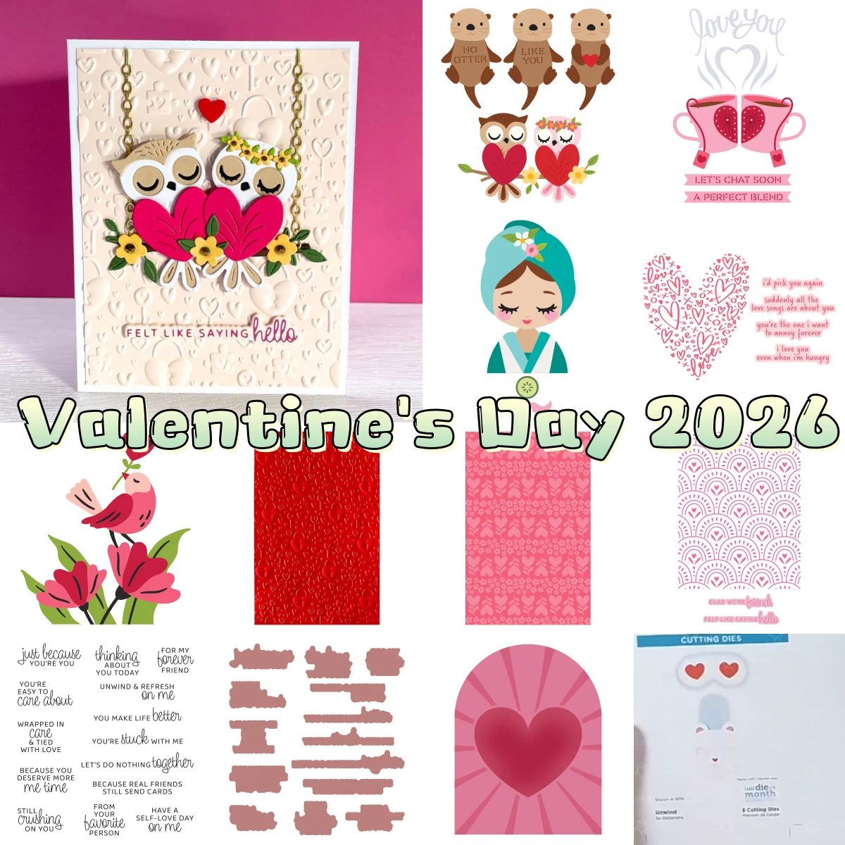 

Valentine's Day 2026 Love Heart Couple Cup Metal Cutting Dies Clear Stamps Stencil Hot Foil Wax Stamper For DIY Scrapbook Diary