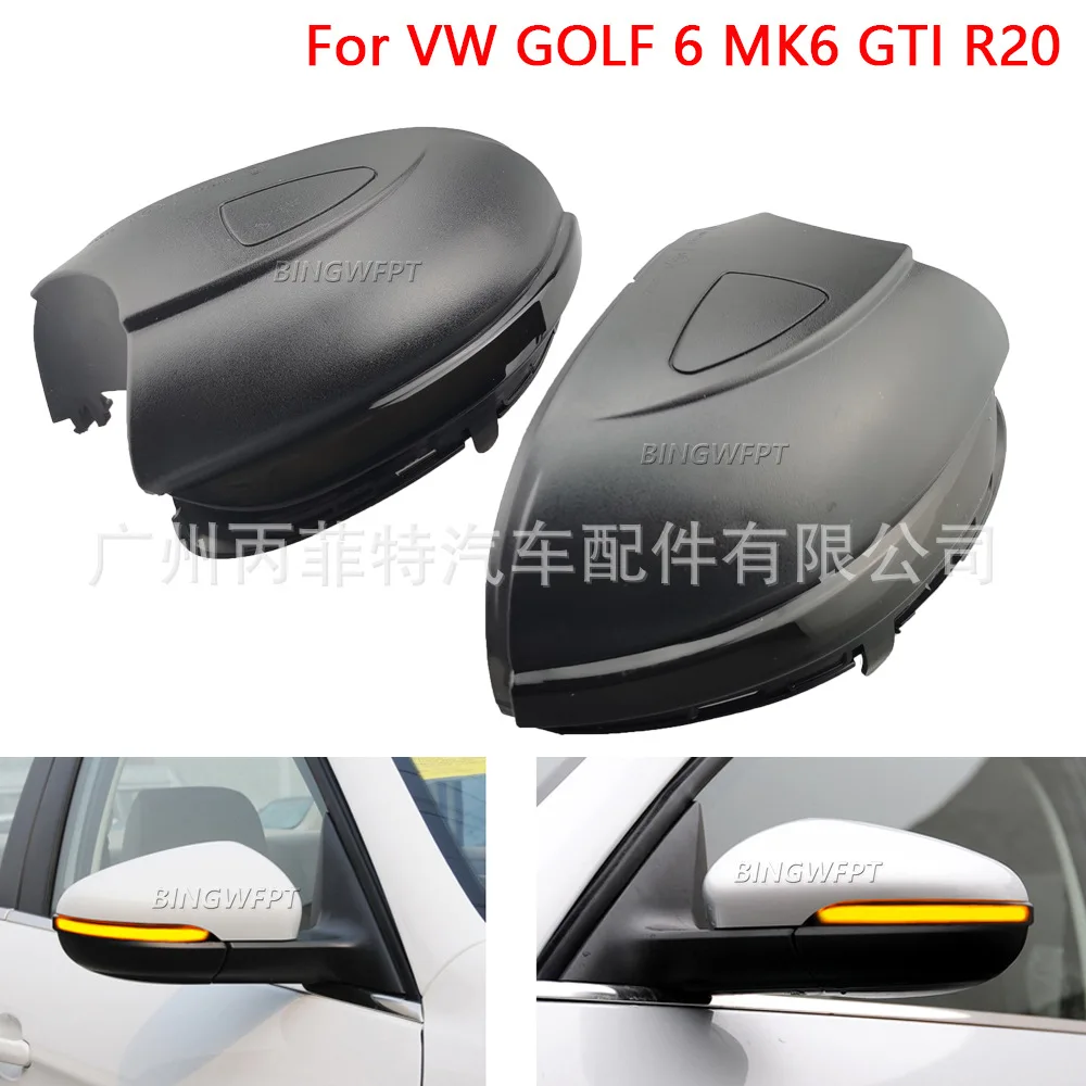 2pcs For Volkswagen Golf MK6 GTI 6 R line Touan LED rearview mirror turn signal light