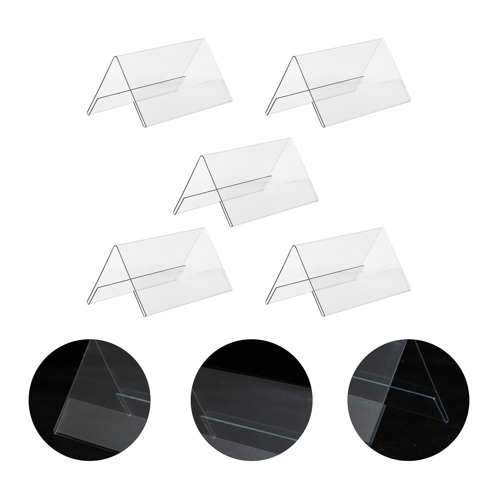 

5pcs Acrylic Display Stands Transparent Guest Name Showing Shelf Sign Holder Display Rack For Conference Guest Seat Double Side