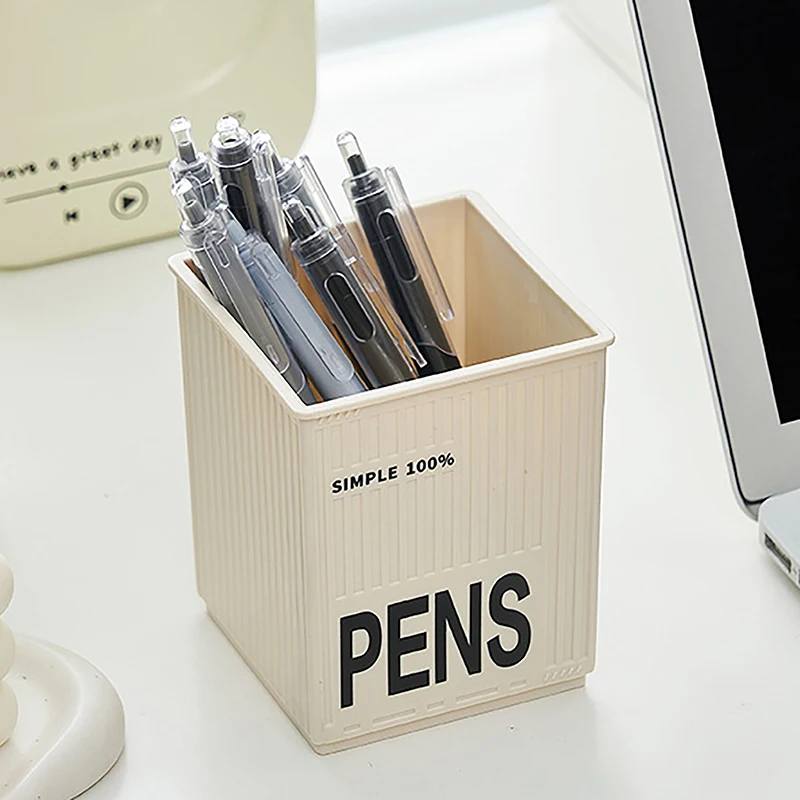 New Creative Student Desktop Pen Storage Box Multifunctional Pencil Pot Organizer Kawaii Container Plastic Makeup Box