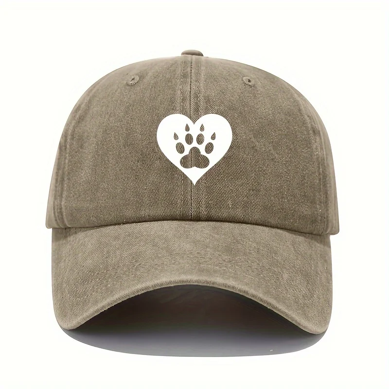 Baseballkappe mit Liebesdruck, Retro, leicht, gewaschene Kappe, verstellbare Sonnenschutzhüte für Herren und Damen