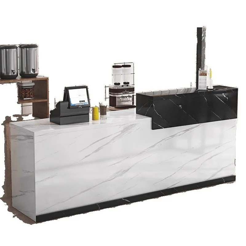 

Simple counter front desk reception commercial small store bar milk tea snack bar restaurant