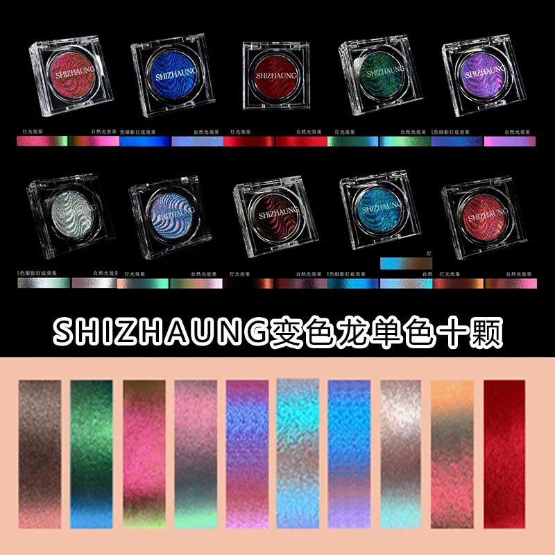 Chameleon Eyeshadow Powder Monochrome Matte Shimmer High Gloss Metallic Gothic High Pigmented Fine Flash Lasting Eye Makeup