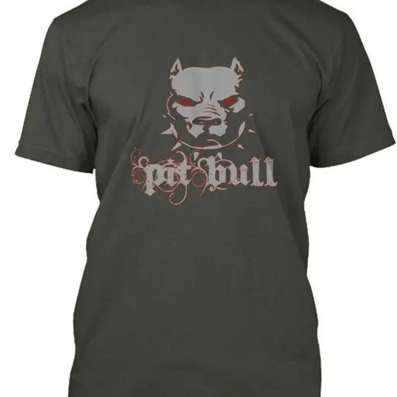 Camiseta Pitbull Grey Red Pit Bull Size Premium M 2XL