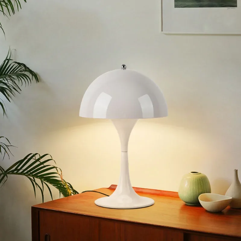 

Danish Mushroom Table Lamp E27 Night Light Bedroom Bedside Led Lantern Medieval Creative Dimming Touch Room Decorative Fixture