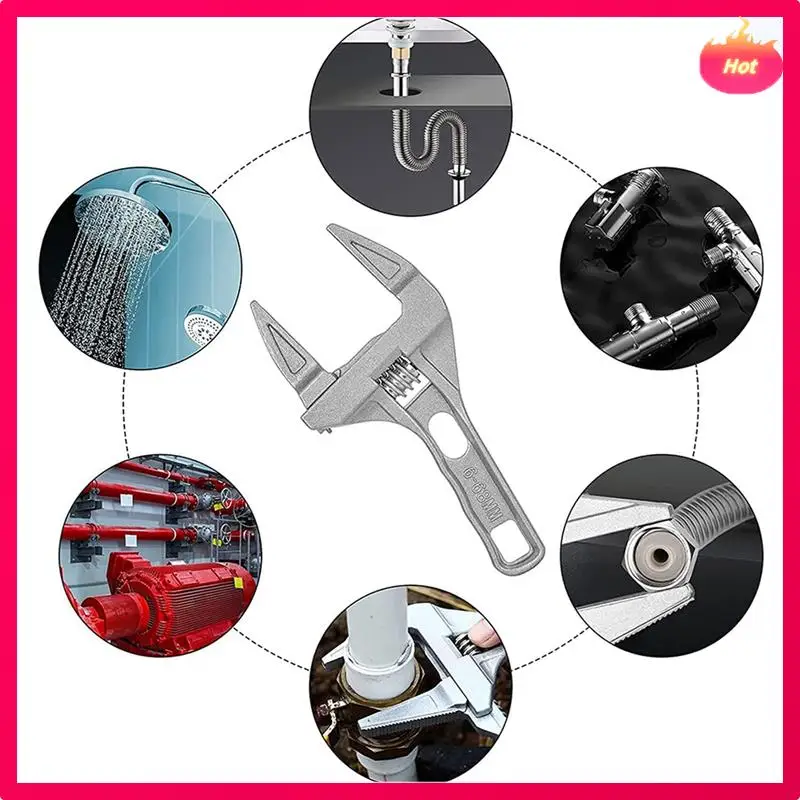 

ABYP 3X Adjustable Wrenches 6-68Mm Wide Jaw Wrench Bathroom Wrench Hand Tools For Tightening Or Loosening Nuts And Bolts